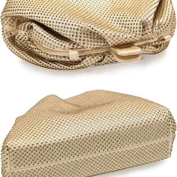 Rhinestone Purse Satin Crystal Clutch Handbag Evening Party Gift - Picture 5 of 8
